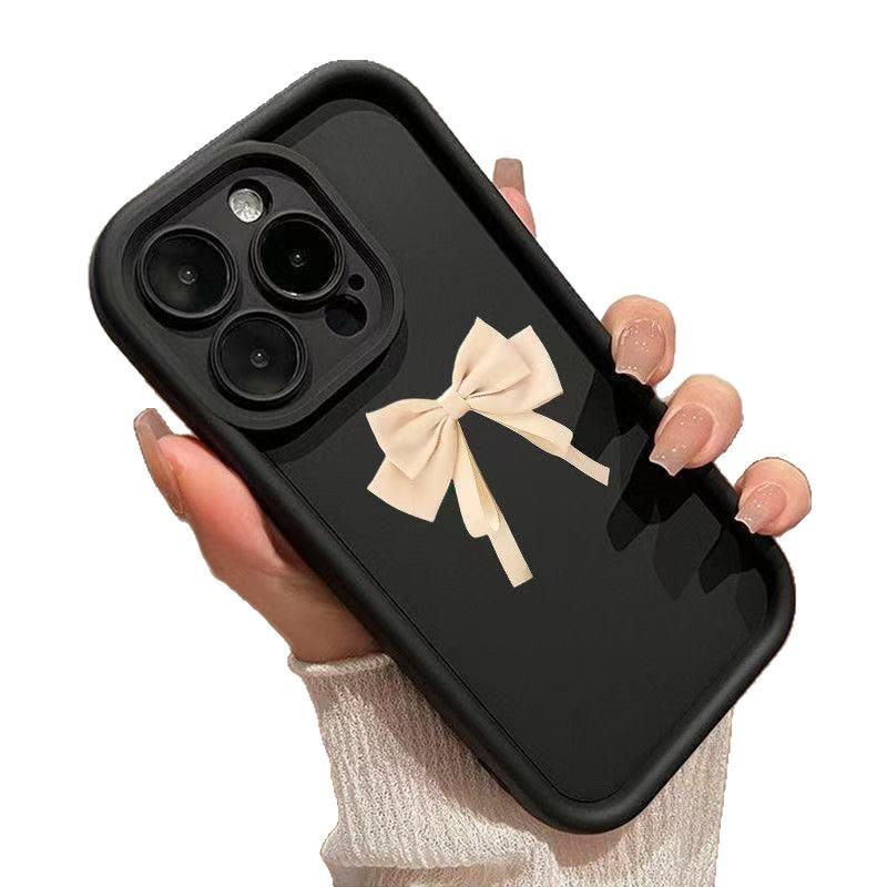 Элегантный белый чехол-бант для iPhone моделей 13/14/15/16E/17/17 Pro Max