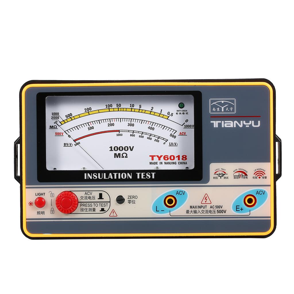 Insulation Resistance Meter Digital Ohmmeter Megger Handheld Insulation Tester Megameter 02000M Ohm