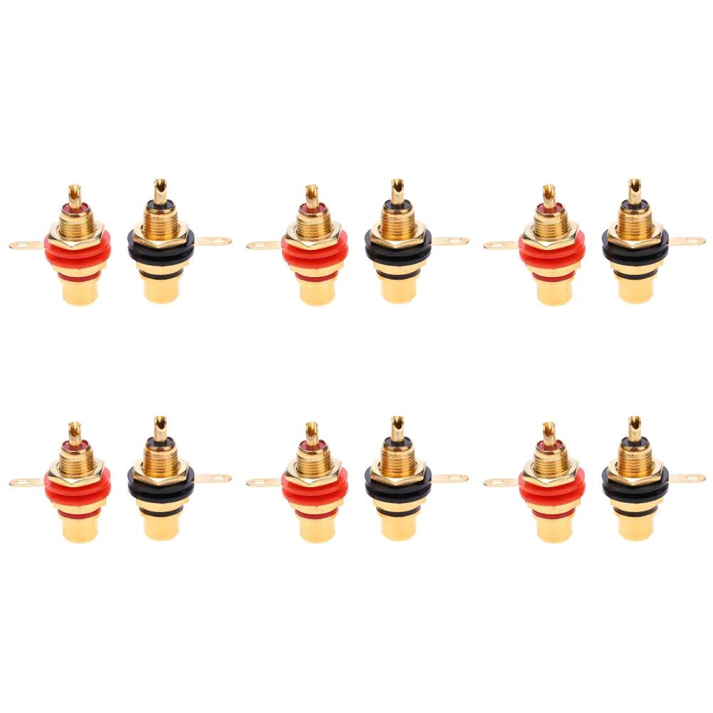 2-16 шт. Адаптер для монтажа на панель шасси, цинковый сплав, золотое покрытие, разъем RCA типа «мама», аксессуары, гнездо RCA, аудиоразъем