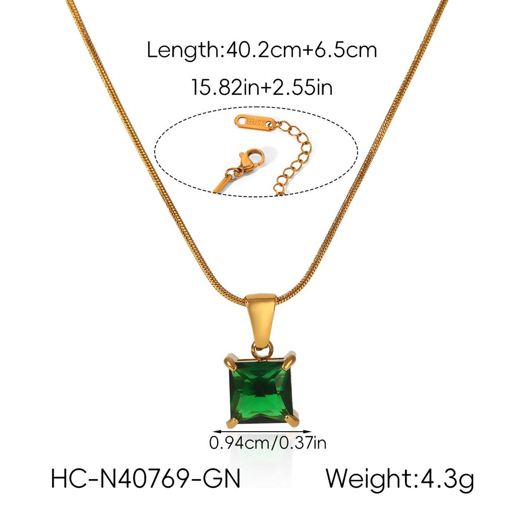Euro-American Ins style minimalist zircon women's pendant light luxury high-end clavicle chain necklace stainless steel