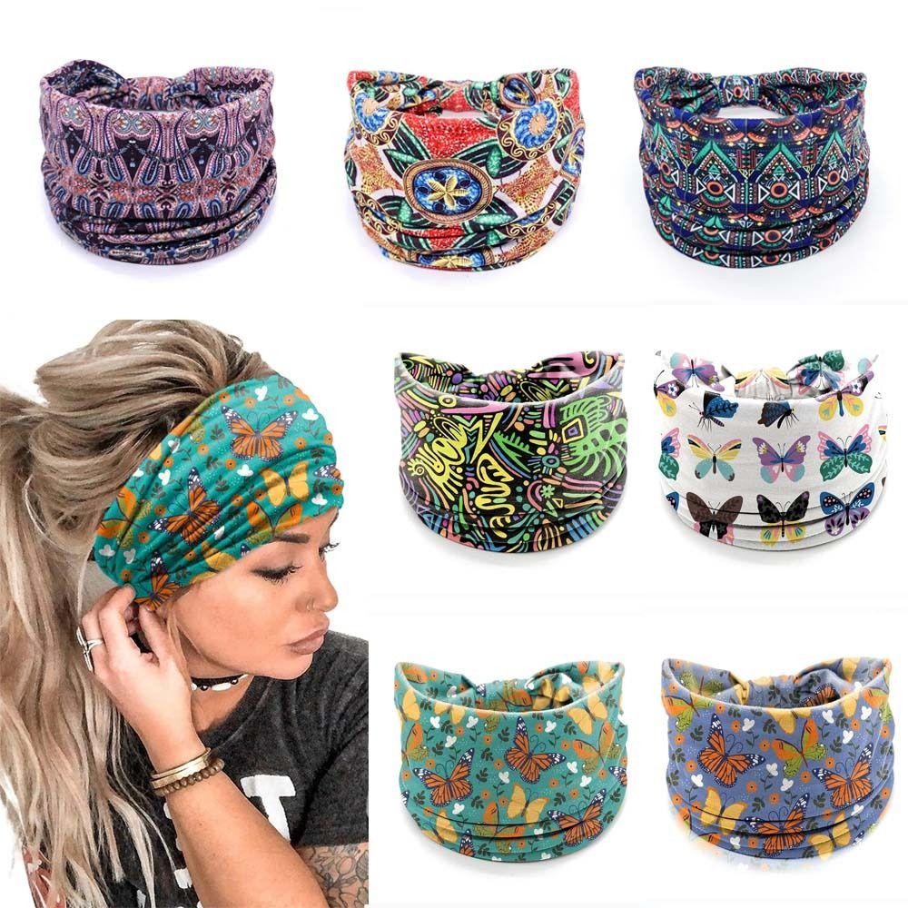 Elastic Turban Boho Printed Headscarf New Hair Scarf  Girls
