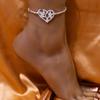 Hollow Love Foot Chain Full of Diamond Trend Rhinestone Bin Personality Beach Jewelry Anklet