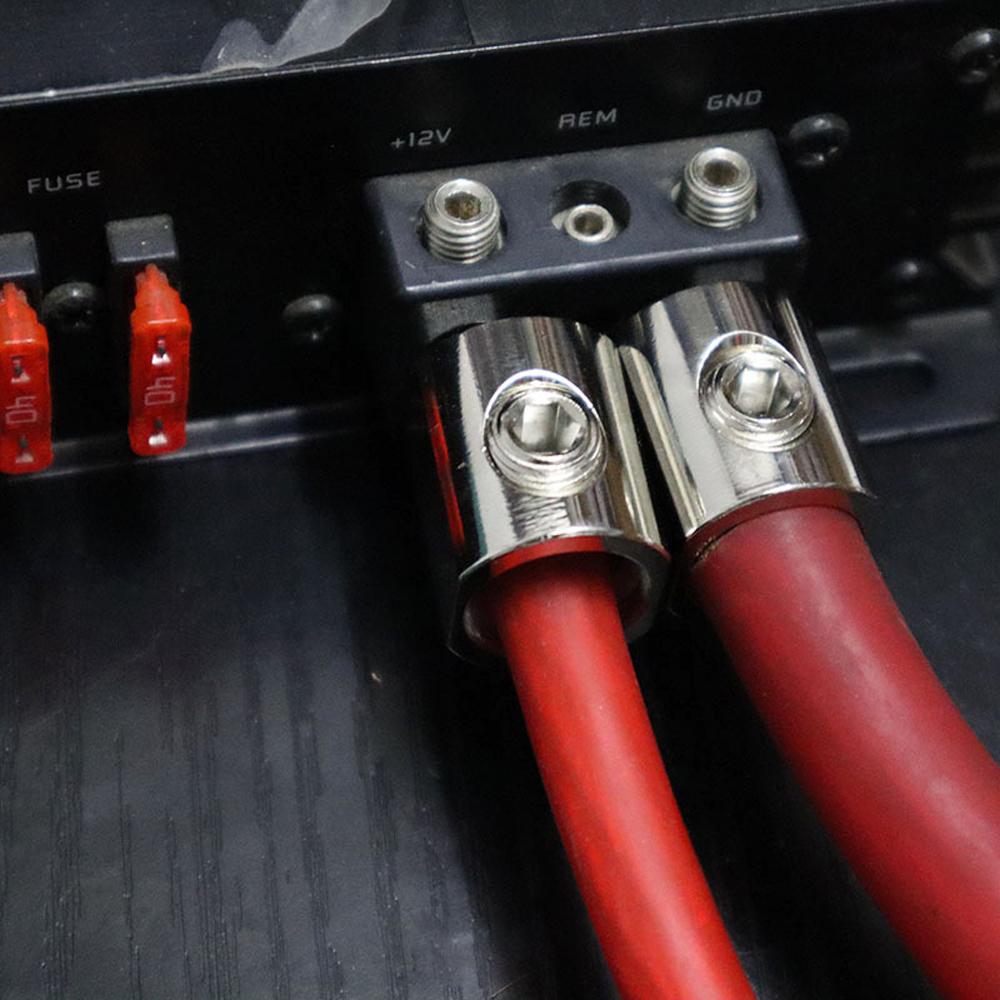 Автомобильный аудио силовой заземляющий провод клеммный адаптер входной адаптер 1/0 AWG к 4 AWG модифицированный усилитель мощности 2 шт. кольцевые клеммы