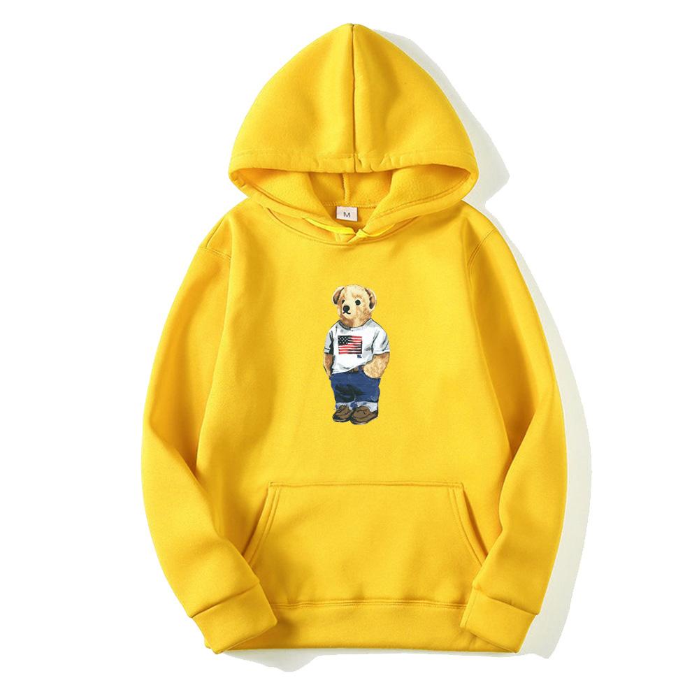 Плюшевая теплая толстовка с капюшоном с мультяшным мишкой Тедди на осень и зиму