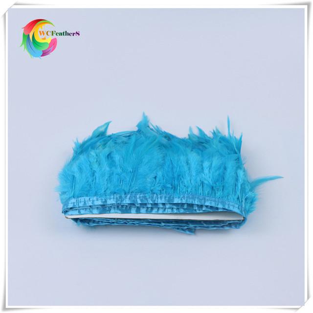 Wholesale Saddle Rooster Feather Fringe Trim Height 8 -10cm Burgundy Rooster Feather Trimming Ribbon Feather Sewing Feather