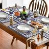 Artoid Mode Talavera Tiles Floral Phoenix Fiesta Mexican Placemats Set of 6, 12x18 Inch Seasonal Fall Holiday Table Mats for Party Kitchen Dining