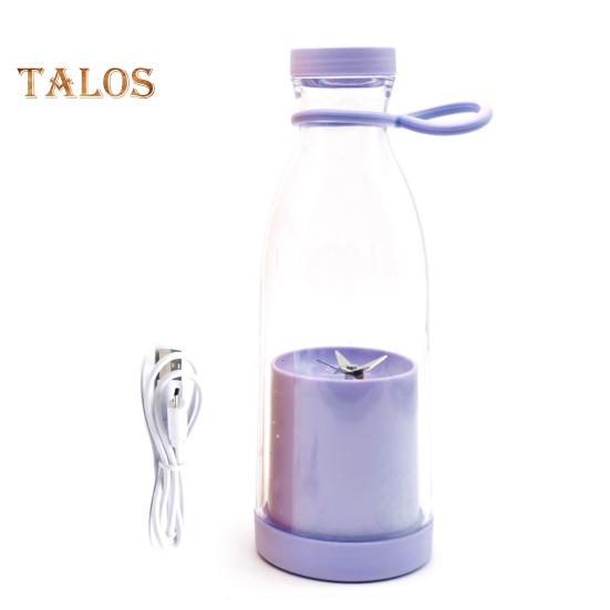 Электрическая соковыжималка объемом 380 мл, перезаряжаемая, смузи-машина с 6 лезвиями, дорожная бутылка без бисфенола А для льда, фруктов, овощей, портативный блендер для домашнего/уличного использования