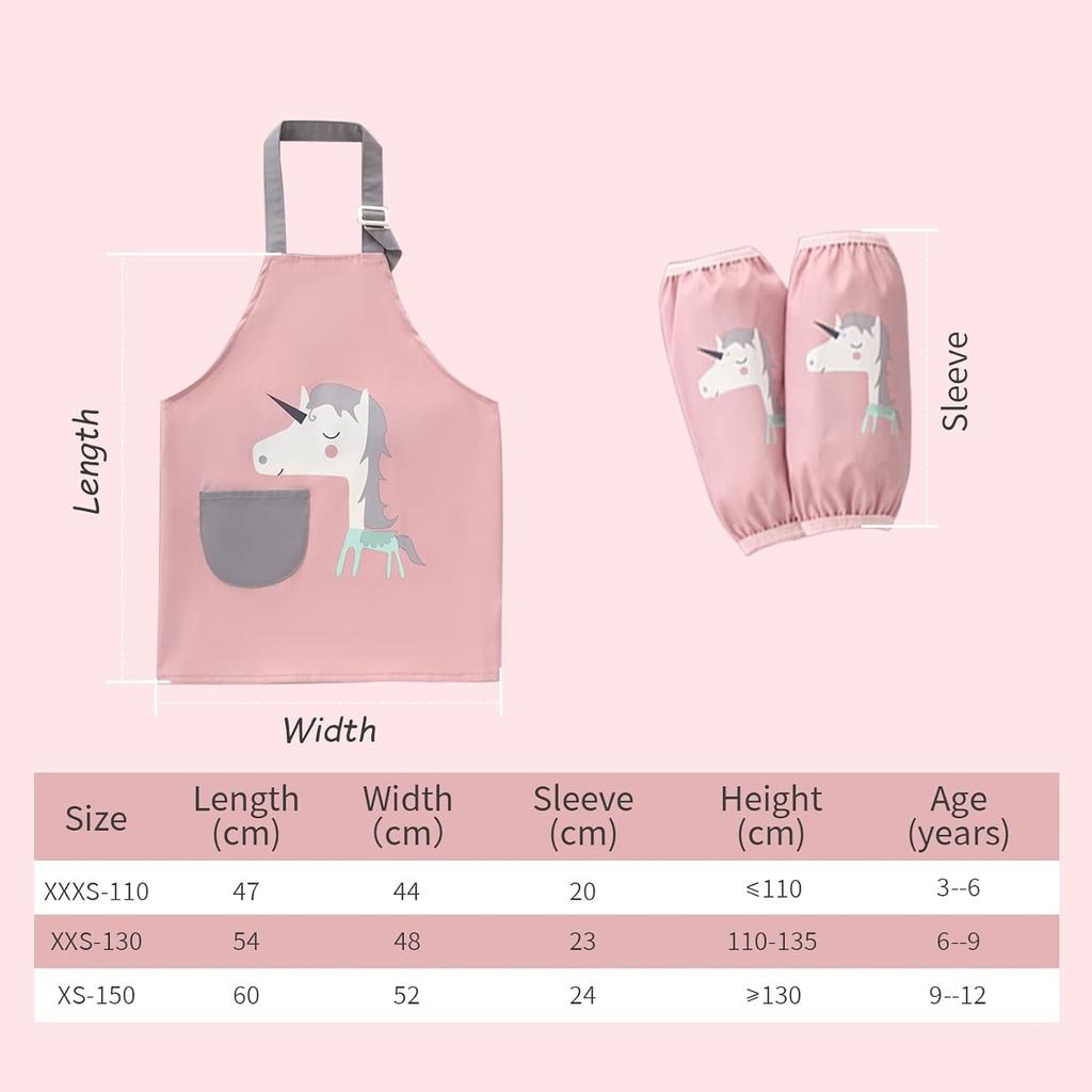 Детские фартуки для девочек и мальчиков, водонепроницаемый кухонный фартук для детей с карманами, регулируемый ремень для детей, приготовление пищи, выпечка, рисование, садоводство