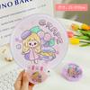 Summer Cool Fan Memory Steel Wire Foldable Group Cartoon Round Portable Mini Cloth Handle