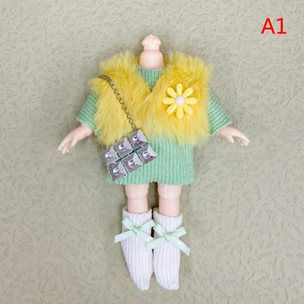Sweet Skirt 16cm Doll Clothes Suit Plush Patch Cute Clothes Set Doll Accessory