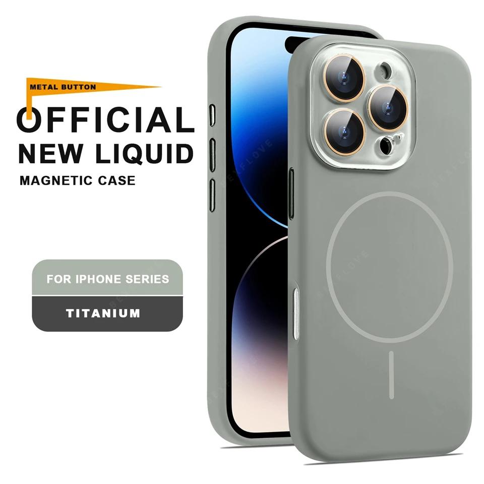 Официальный чехол из жидкого силикона с магнитом для iPhone 16 15 14 13 12 11 Pro Max Plus SE Для зарядки Magsafe Защитная крышка