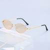 New high-end sunglasses UV-proof metal polygonal sunglasses women's retro fashion show thin sun protection