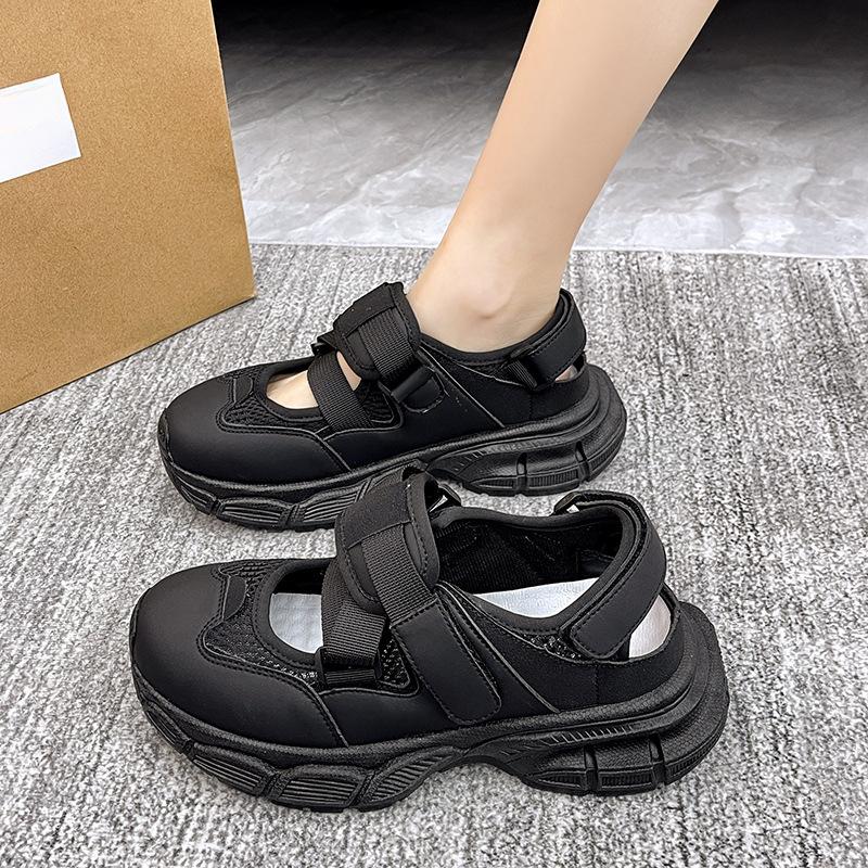 Sports Sandals Women's Summer New Thick-Soled Ins Fashion Shoes Daddy Breathable All-Matching Hollow Velcro Hole