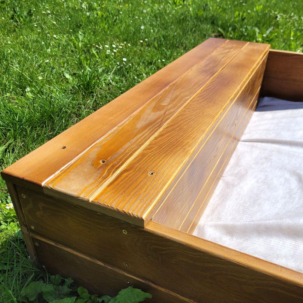 sandpit with storage compartment brown