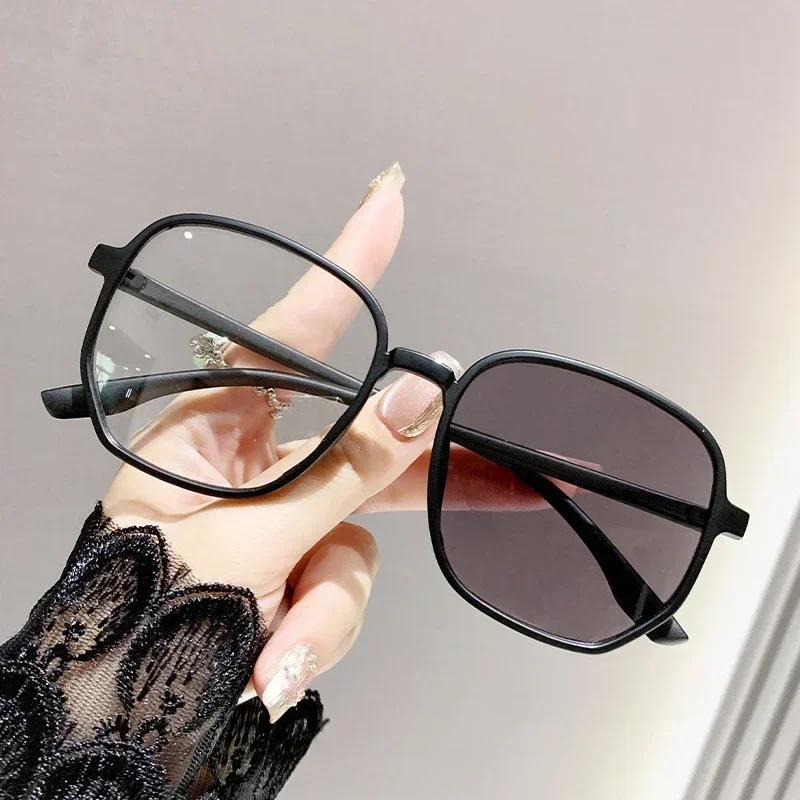 Очки-хамелеоны с защитой от синего света, большая оправа, женские, мужские, солнцезащитные очки для близорукости, для улицы, модные, фотохромные очки для близорукости