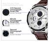 MEGIR Men's Watch Brand Luxury Casual Watch Quartz Chronograph Leather Strap Waterproof Wristwatch Calendar Male Clock