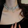 Luxury Water Drop Crystal Choker Necklaces for Women Geometric Pearl Necklaces Wedding Banquet Zircon