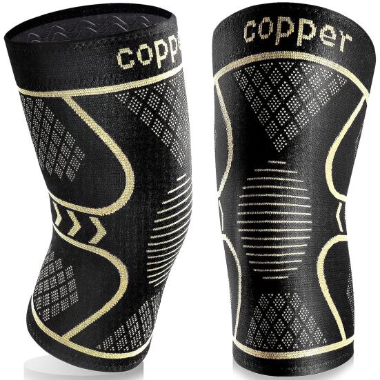 Медный бандаж для коленного сустава, поддержка фитнеса, бега, баскетбола, компрессионный рукав для облегчения боли при артрите