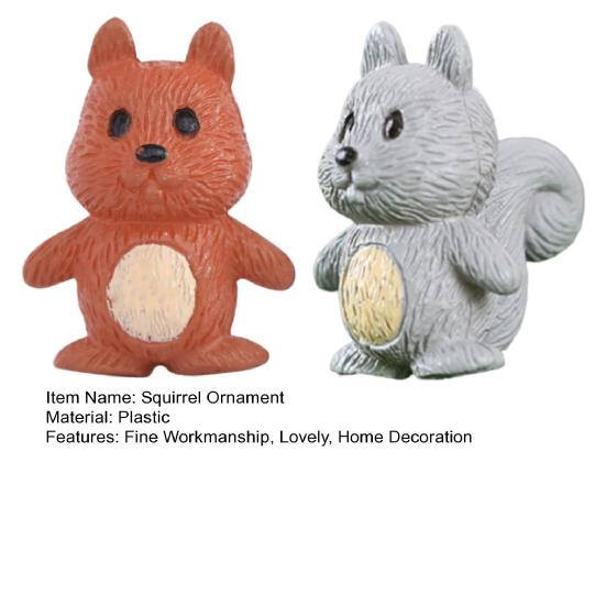 2 шт. игрушки-белки, украшение для дома ручной работы, мини-прочное украшение для сада фей для спальни
