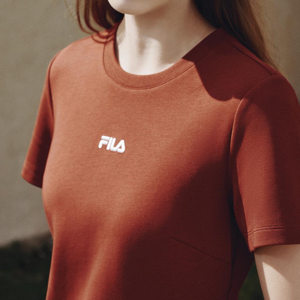 Fila Оригинальное платье-макси с разрезом Goddess III Модное Простое Классическое Ретро Элегантное Расслабленное Повседневное Универсальное Удобное С коротким рукавом F51W629304FBN