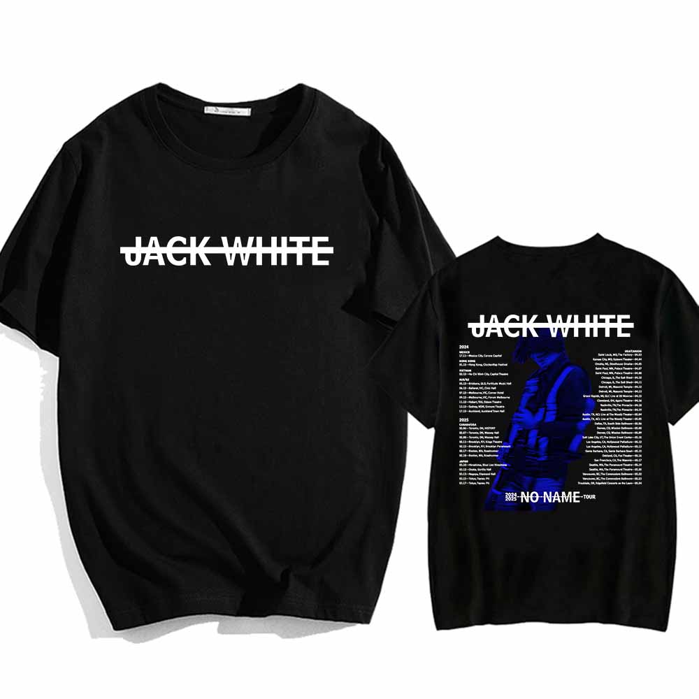 Футболка No Name Tour 2024-2025 с принтом певца Джека Уайта, футболки унисекс из хлопка, высококачественная удобная футболка