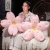 45/55cm Pink Sakura Plush Throw Pillow Stuffed Flower Seat Cushion Car Sofa Chair Back Support Plushie Decor Gift