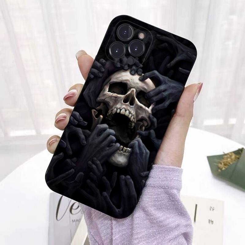 Мягкий силиконовый чехол для телефона с изображением черепа ужасов для iphone 14 13 12 11 Pro Mini XS MAX 8 7 6 Plus X 2020 XR Shell