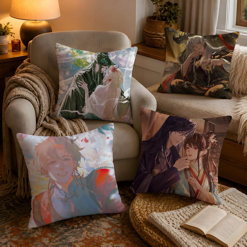 Loving Game DaiHao Yuan Pillow Case Soft Plush Cushion Cover Double Print and Invisible Zipper for Sofa Home Car Use
