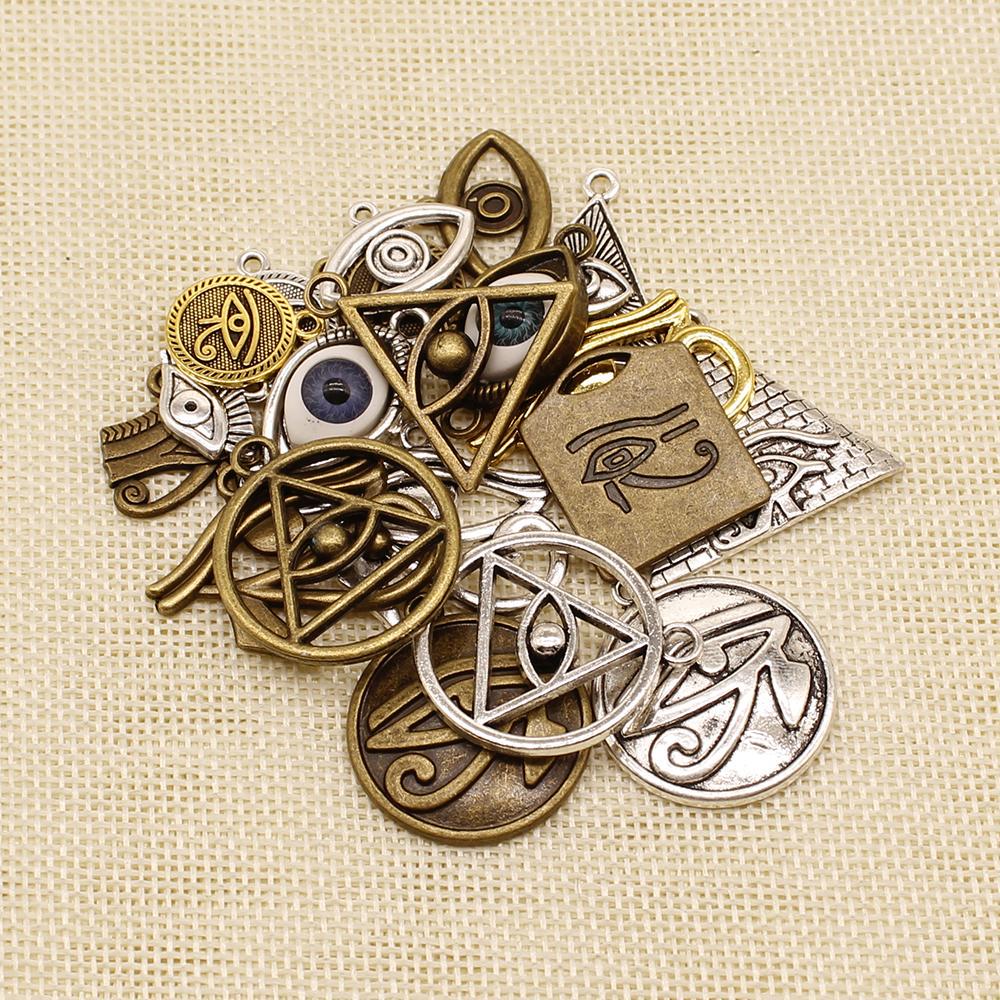 8 Pieces The Eyes Of Horus Necklace Pendant Charms Pendants For Jewelry Making HJ171