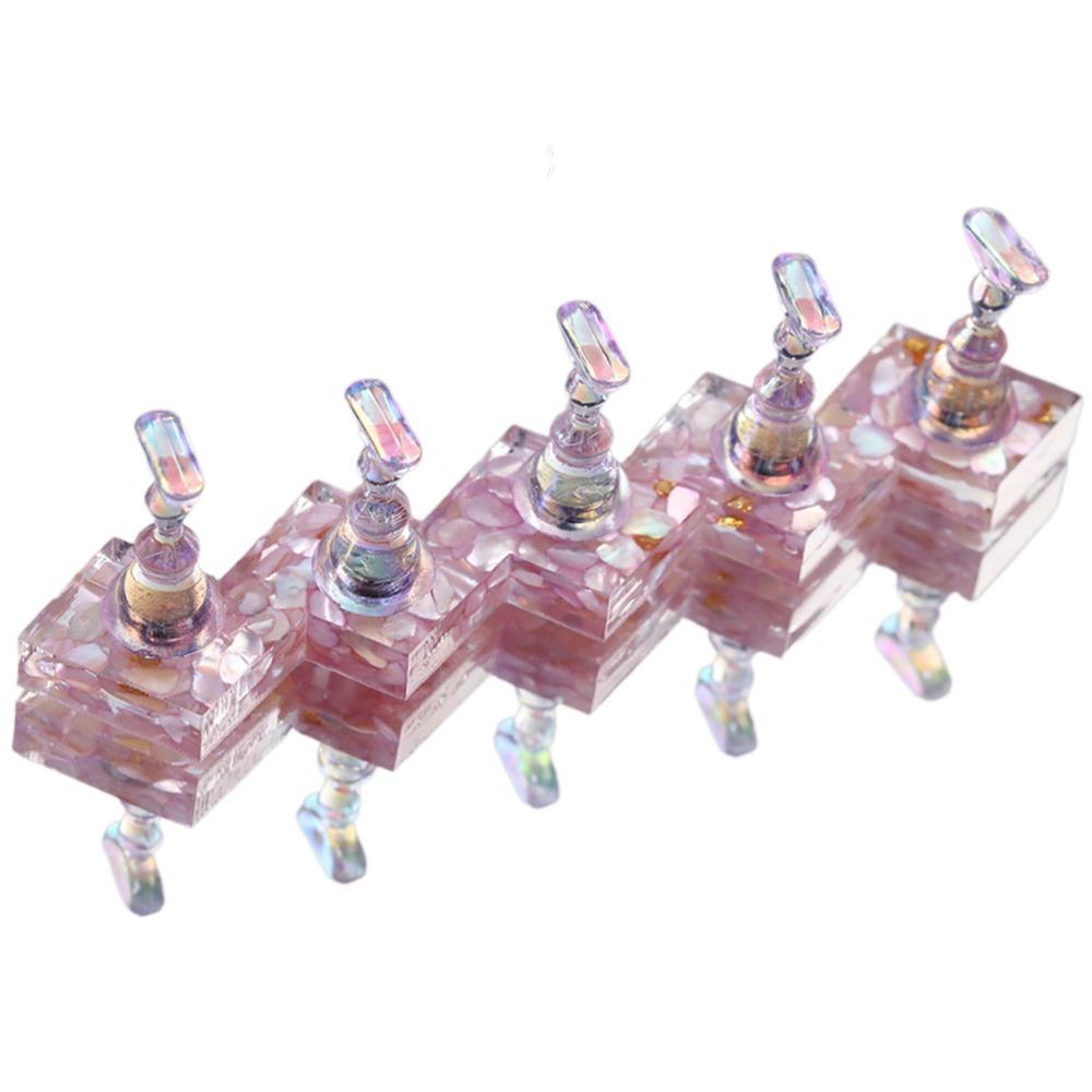 Многоразовая акриловая подставка для накладных ногтей Квадратное/Круглое основание Набор для демонстрации типсов для ногтей DIY Роспись