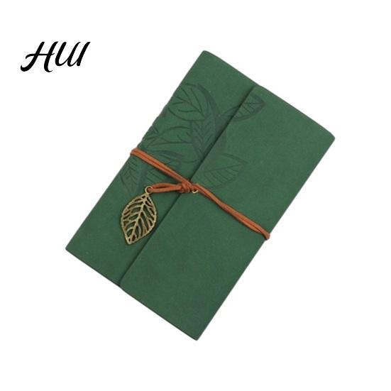 Embossed Leaf Texture Journal Vintage Faux Leather Journal, A5 A6 A7 6 Ring Loose-Leaf Notebook Durable Writing with Retro Metal Pendant for Writing,