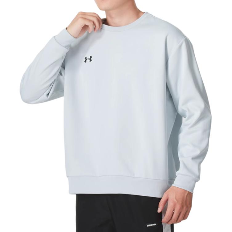 Under Armour Спортивный свитер с круглым вырезом и логотипом, длинный рукав, унисекс, светло-голубой 24600305-009