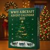WWII Aircraft Advent Calendar 2025 24 Days Fighter Jets Ornaments Christmas Countdown Calendar Collectible Mini Warbirds Model for Collectors History
