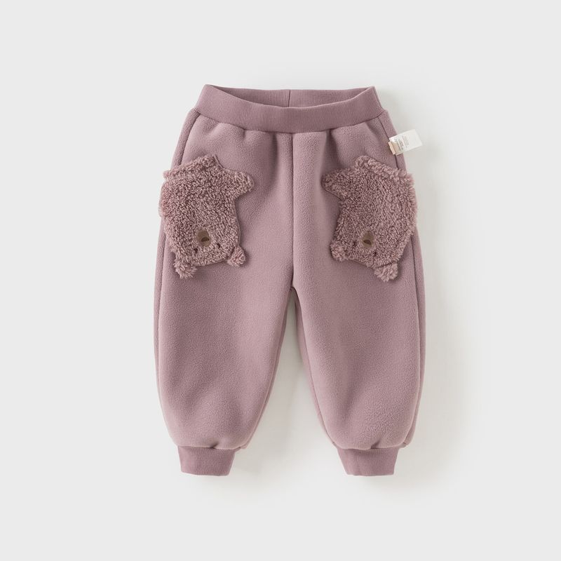 David Bella Children's Pants 2026 New Boys' Anti-Static Jogger Pants Girls' Winter Fleece Pants