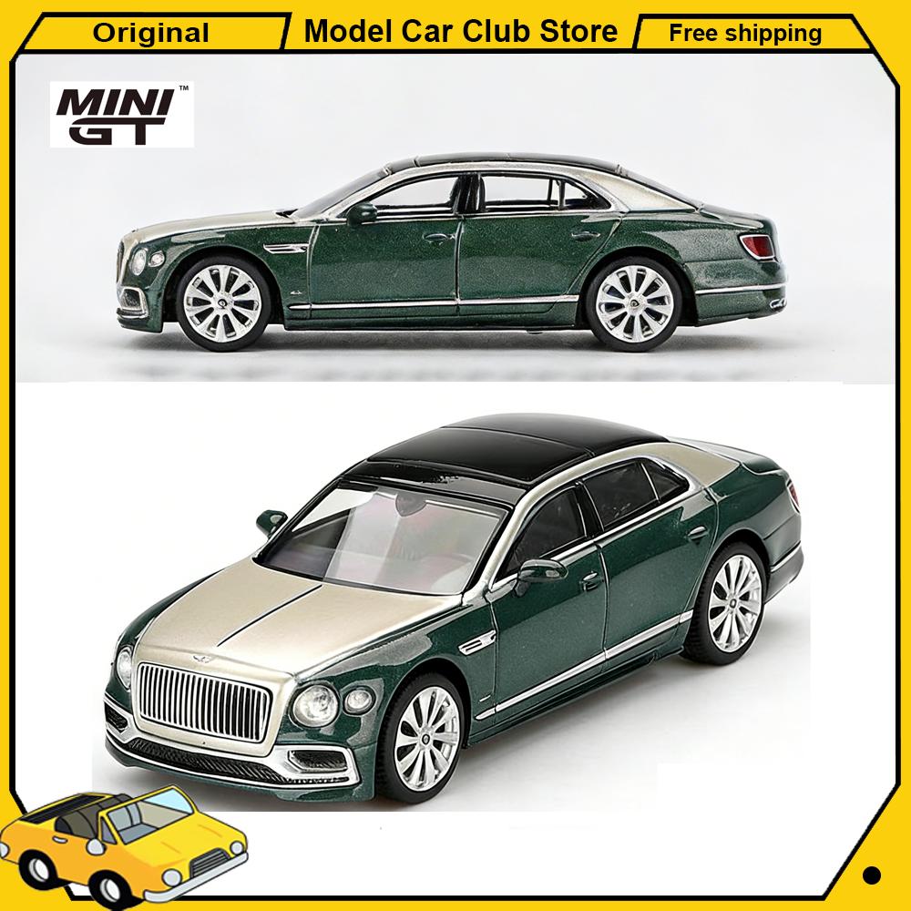 MINIGT 1/64 #867 Bentley Flying Spur Белый Песок Изумрудная Роскошь Металлическая Модель Автомобиля Миниатюрная Коллекция Diecast Украшение Хобби Подарки