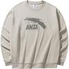 Anta Lifestyle Series Logo Pullover Round Neck Loose Sweatshirt Unisex Sweatshirt Light-Smoke-Gray 952438702-7