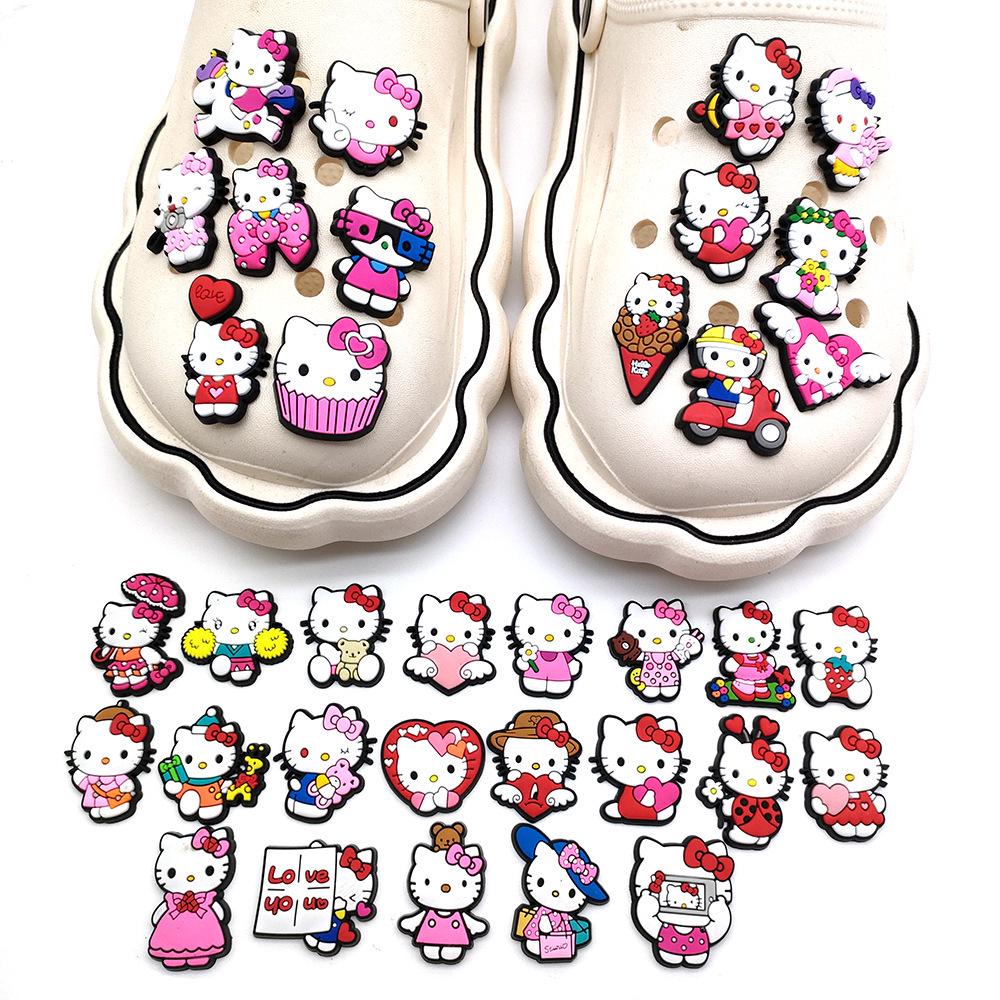 Декоративная пряжка для обуви из ПВХ-резины Hello Kitty - Цветочный аксессуар