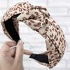 Yousheng Women Hairband Heart Print Knot Wide Band Leopard Pattern Elastic Anti-slip Retro Lightweight Hair Decoration Lady Hair Hoop Hair Accessory