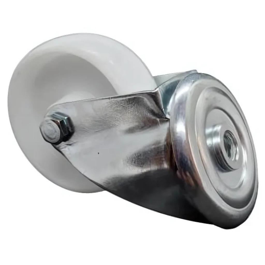 Swivel wheel, trolley set, 100mm, 150kg, JPPP 1005, WHITE, polypropylene