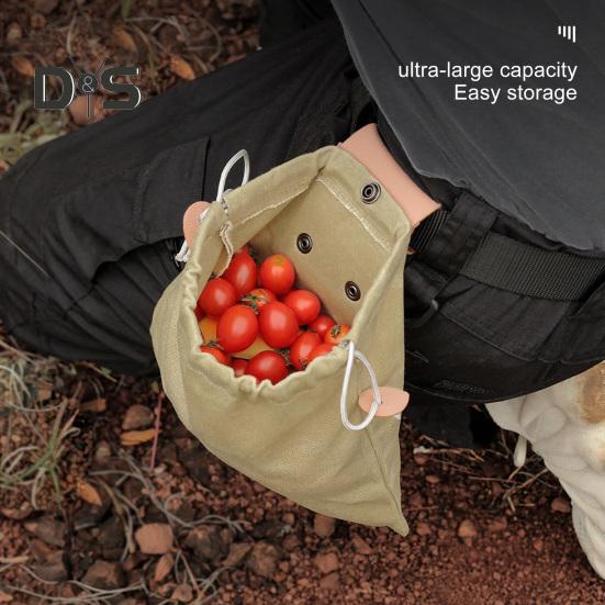 Сумка для сбора продовольствия на открытом воздухе, пояс из искусственной кожи, водонепроницаемая вощеная парусиновая сумка для сбора продовольствия, походная сумка для кемпинга, походов, подвесной органайзер для сбора фруктов