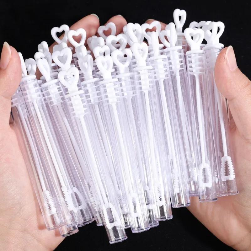 10/100 шт. прозрачная палочка в форме сердца для мыла, пузырьковая бутылка для дня рождения, свадьбы, вечеринки, украшения, подарки, сувениры для детского душа, детские игрушки