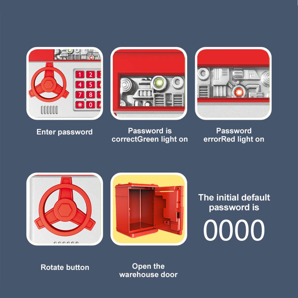 Kids Money Bank, Electronic Password Piggy Bank Mini ATM Cash Coin Money Box for Kids Birthday Toy for Children ATM Banks Box