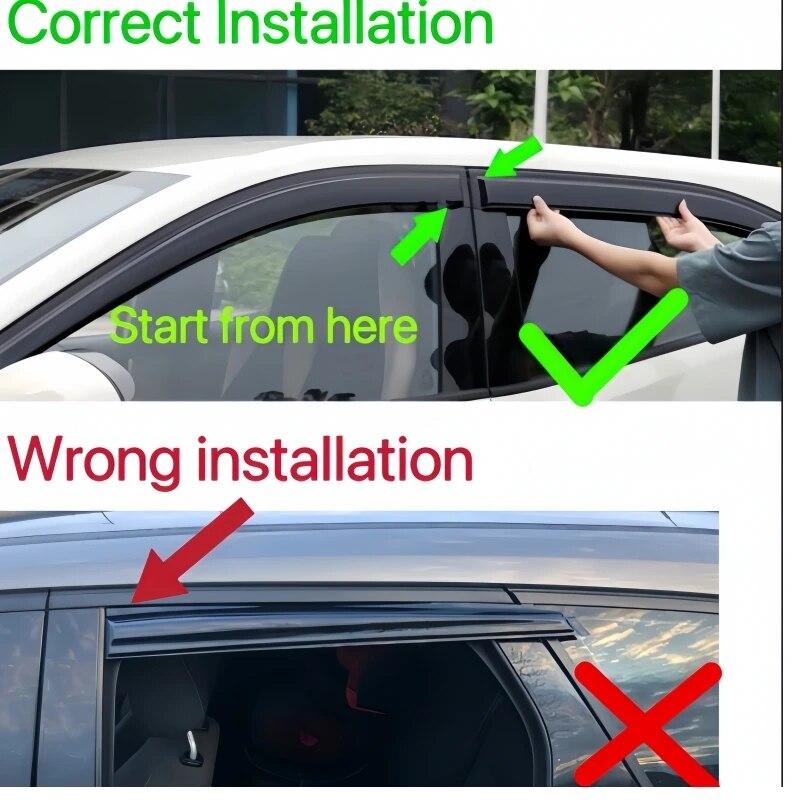 For Skoda Fabia Hatchback 2015- Side Window Visor Sun Rain Deflector Guard Awning Shelter Cover Trim Car Styling Accessories