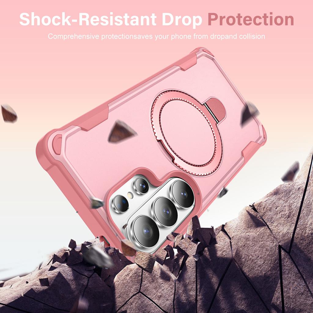 For Samsung Galaxy S26 Ultra Magnetic Case Kickstand TPU + PC Shockproof Phone Back Cover