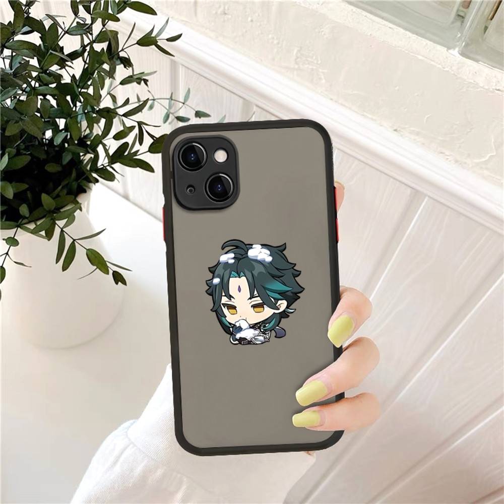 Anime Genshin Impact Phone Case For IPhone 14 11 12 13 Mini Pro Max 8 7 Plus X XR XS MAX Translucent Matte Cover