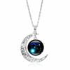 Men Boys 12 Zodiac Celestial Jewelry 12 Constellation Necklace Moon Pendant