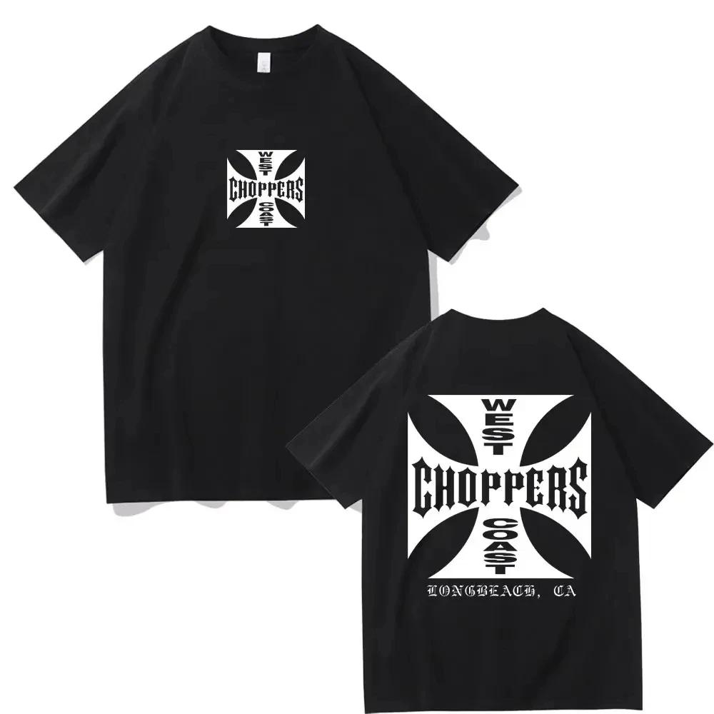 Летняя Модная Футболка Женская Мужская West Coast Choppers Принт Футболка Повседневная С Коротким Рукавом Круглый Вырез Футболка Винтажная Одежда Футболка Топ...
