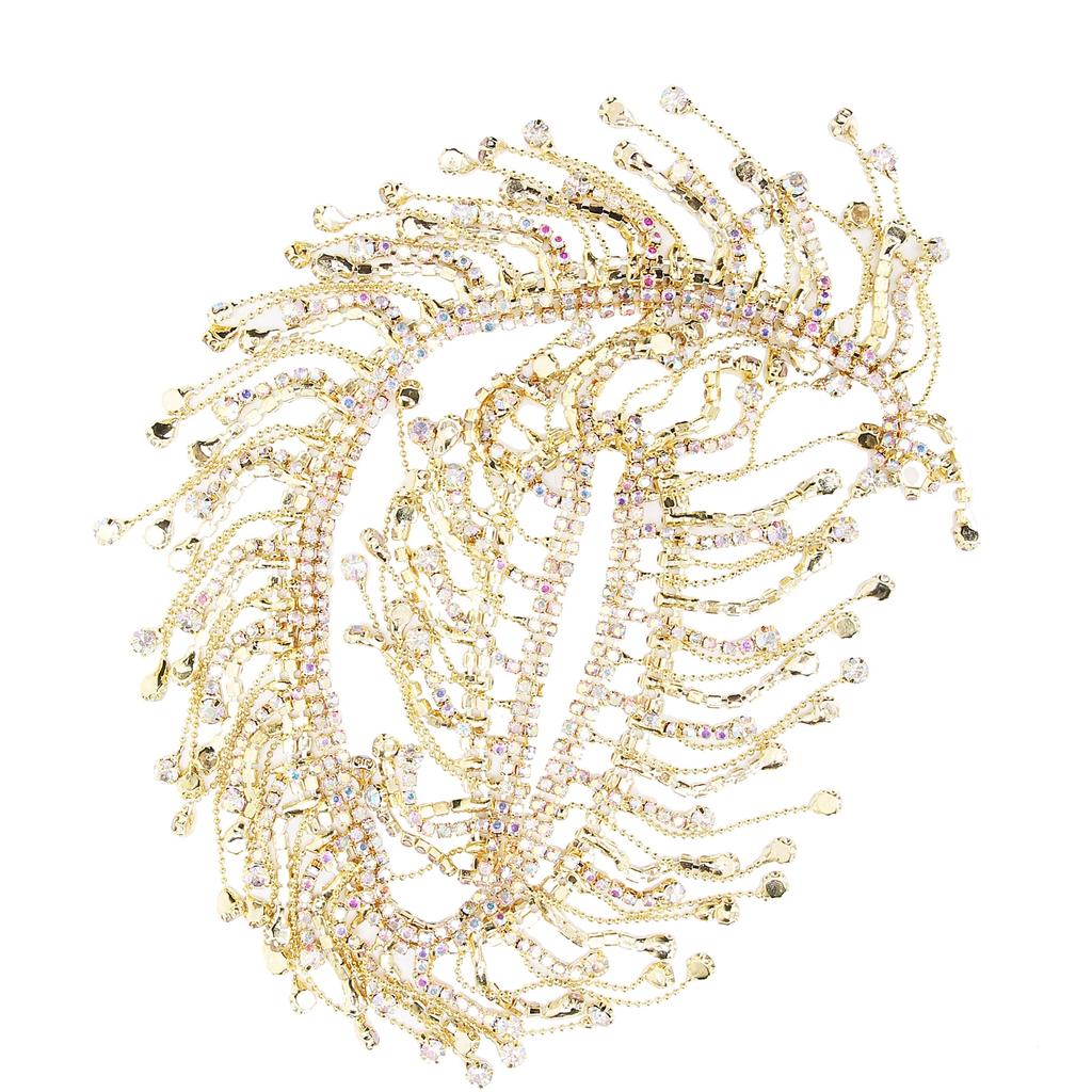 Rhinestone Tassel Chain Fringe Bridal Applique Trim Crystal Clothing Bag Decoration