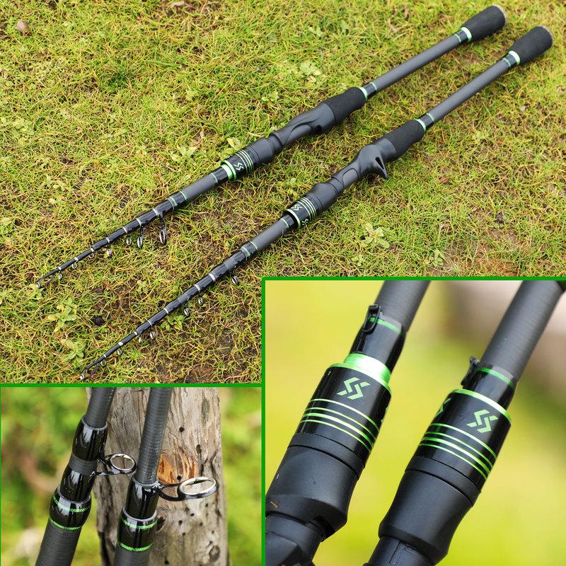 Спиннинговая/кастинговая удочка, высокоуглеродистая телескопическая удочка 1,8 м/2,1 м для морской рыбалки на карпа