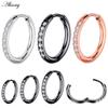 Alisouy 2pcs Stainless Steel Zirconia Crystal Small Round Circle Clip Huggie Women Men Hoop Earrings Ear Helix Piercing Jewelry